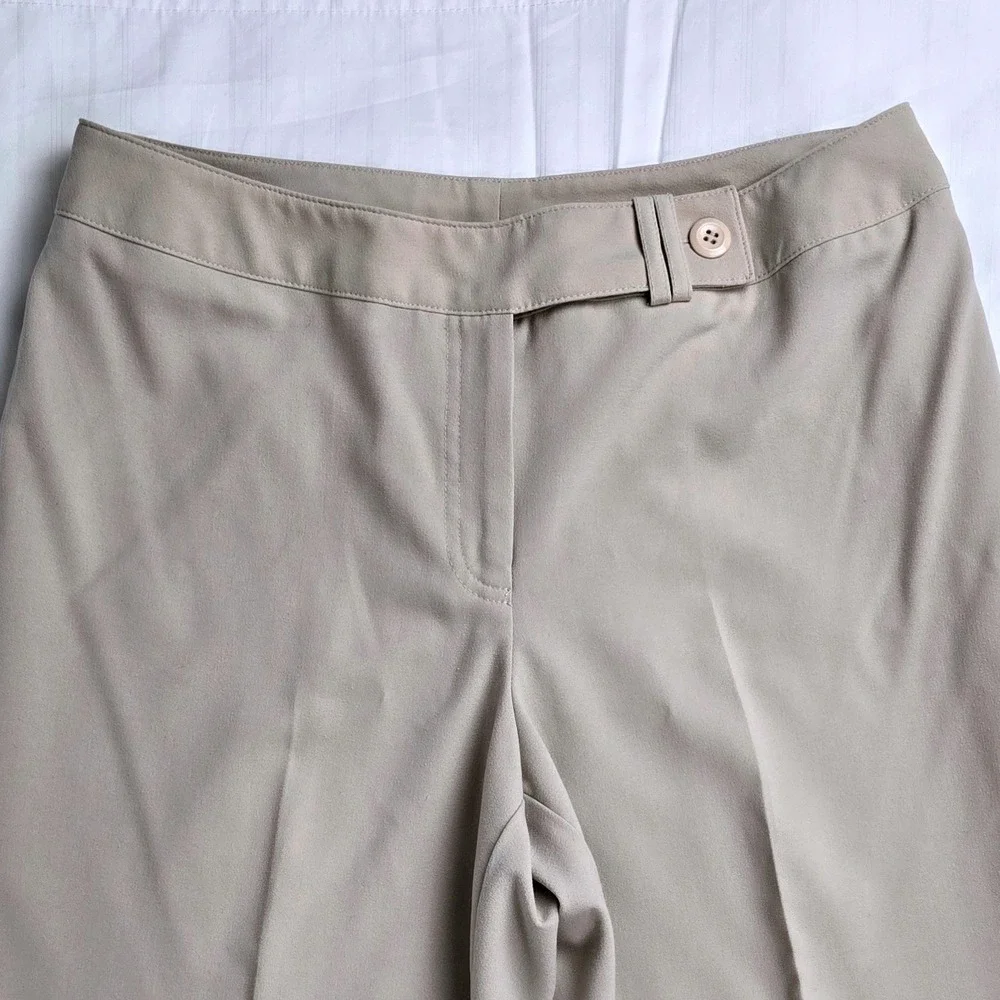 Worthington Stretch Dress Pants Womens 10T Tall Beige Tan Straight‎ Leg Trousers